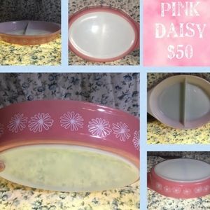 Pink daisy pyrex